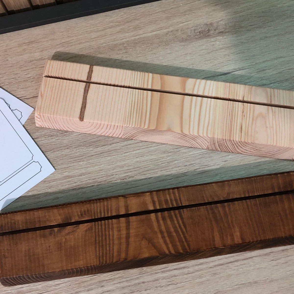 Handmade Weekly Desk Planner with Reclaimed Wood Holder – Minimalist Office Organizer