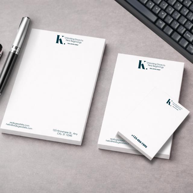 Personalized Notepads ,Available in 5 Sizes ,Custom Name or Logo