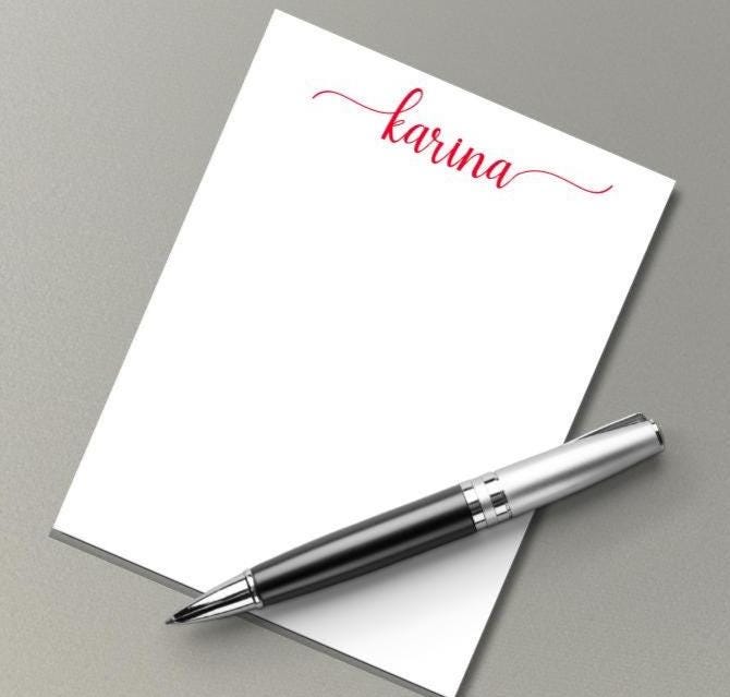 Custom / To do List /Personalized Notepad | Modern Lowercase Name, 20 Colors
