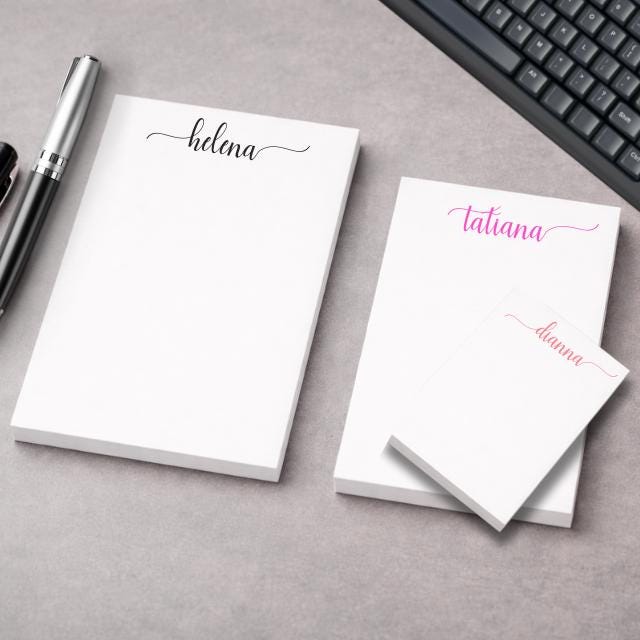 Custom / To do List /Personalized Notepad | Modern Lowercase Name, 20 Colors