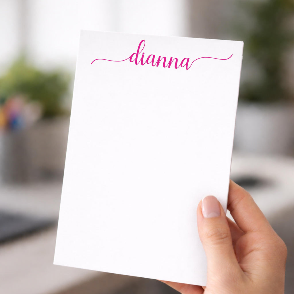 Custom / To do List /Personalized Notepad | Modern Lowercase Name, 20 Colors