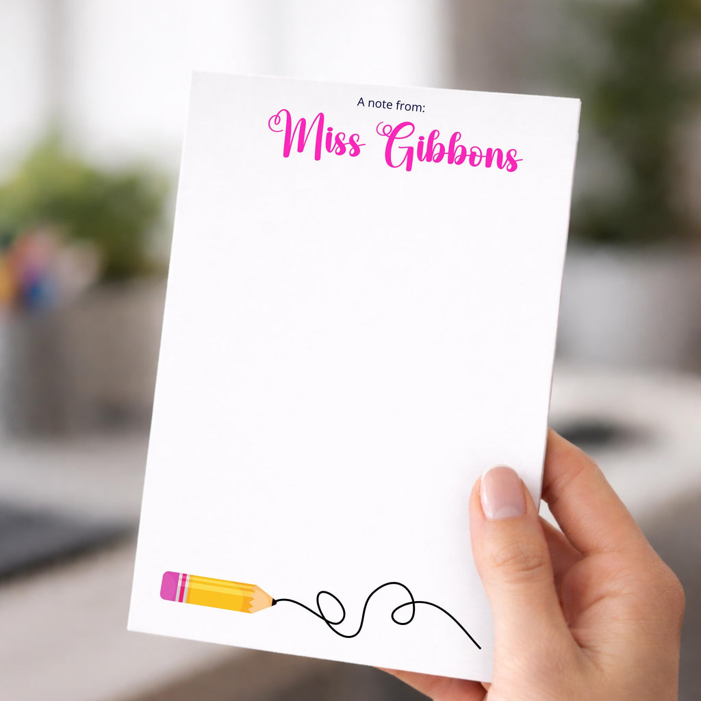 Personalized Notepad, Custom Classroom Stationery ,Teacher Appreciation gift, Back to school