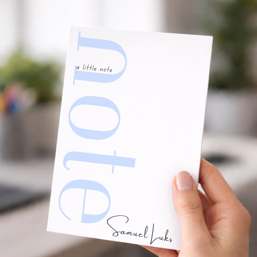 Custom Name Notepad | Modern Signature Font, Personalized Stationery