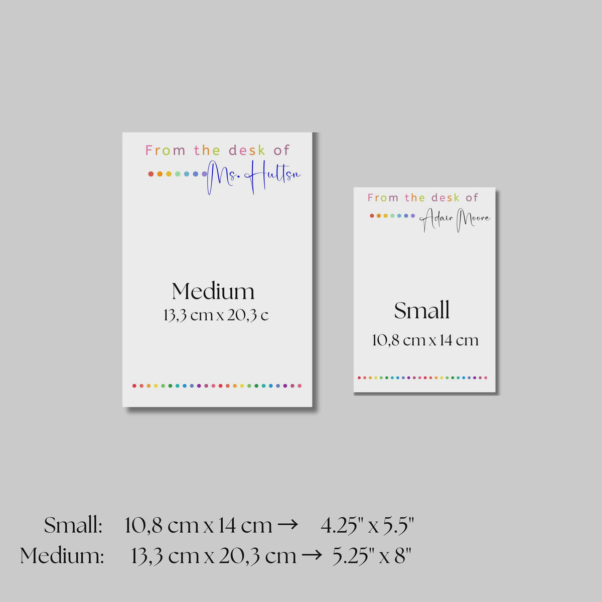 Personalized Teacher Notepad, Rainbow Desk Stationery Gift, Appreciation , Back to school