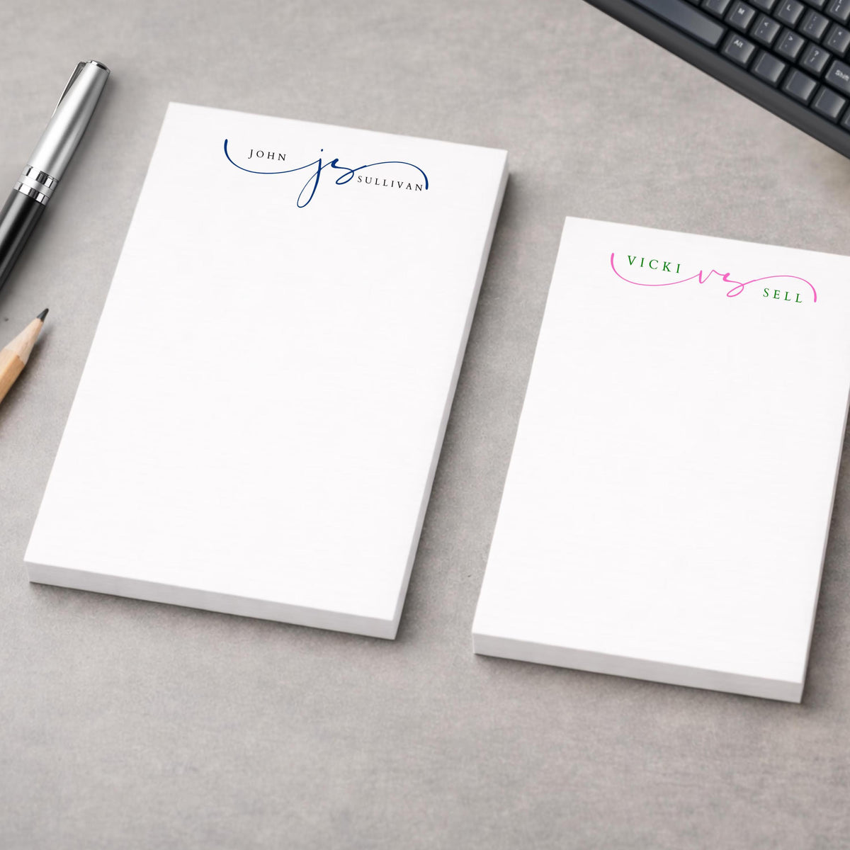 Personalized  notepad Script Monogram Notepad: Custom Stationery Gift