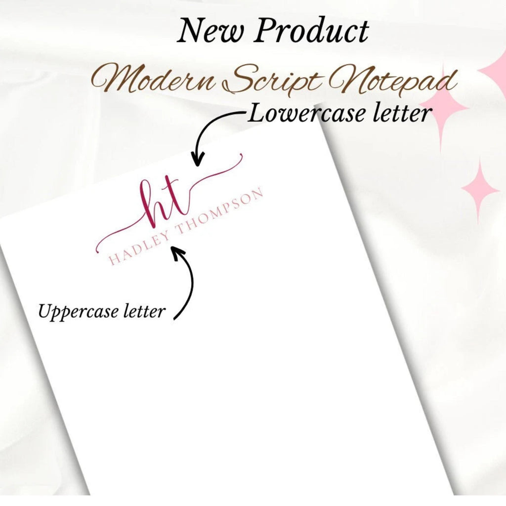 Personalized Modern Monogram Notepad with Full Name Elegance - Custom Initials Design