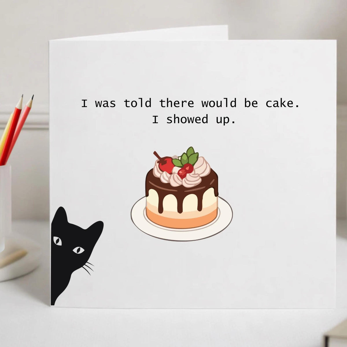 Happy Birthday card , Black Cats Notecards , Square 6x6 , FSC Certified Paper
