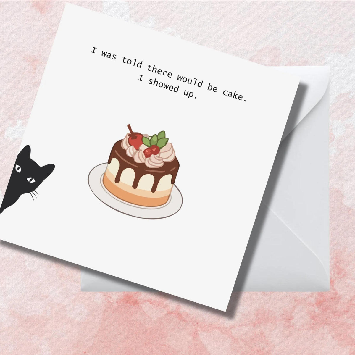 Happy Birthday card , Black Cats Notecards , Square 6x6 , FSC Certified Paper