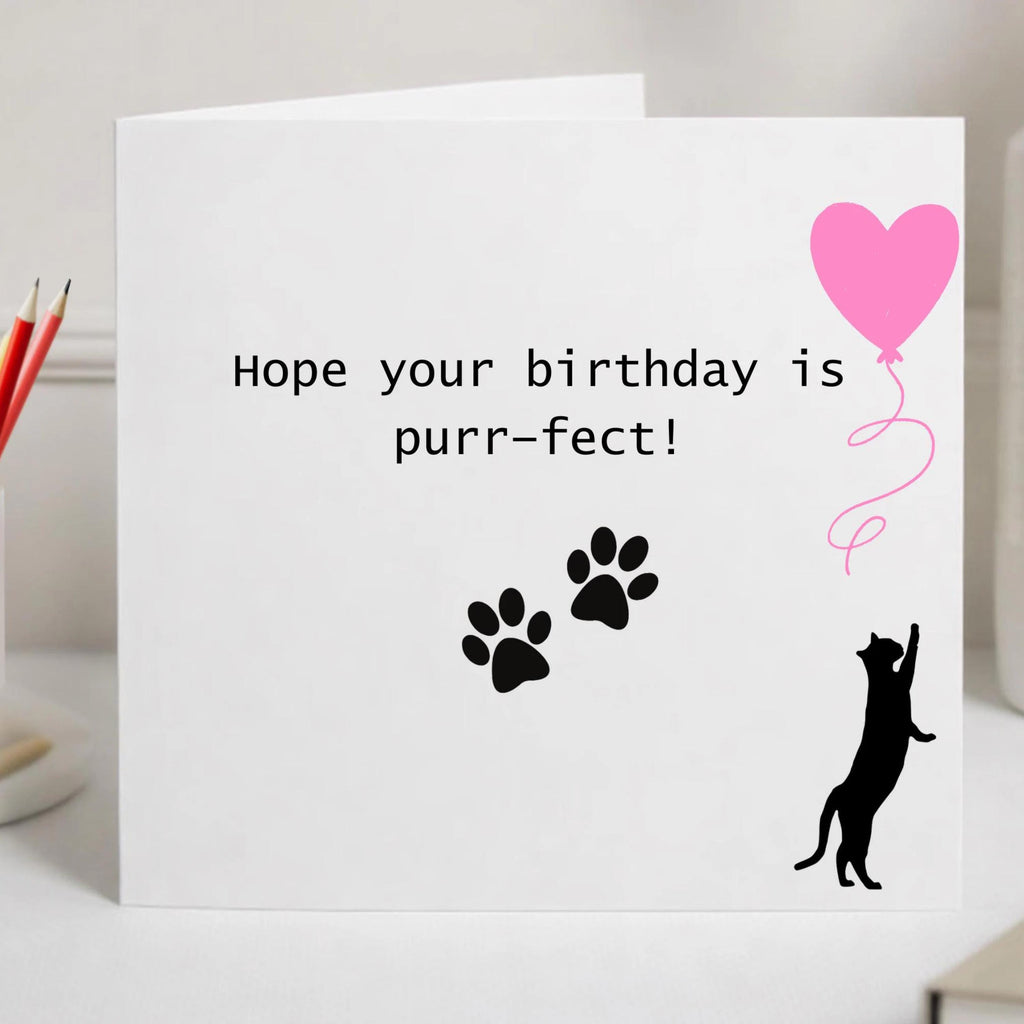 Funny Cat git, Black Cats Notecards , 6x6 Inch Square Greeting Card, FSC Certified Paper