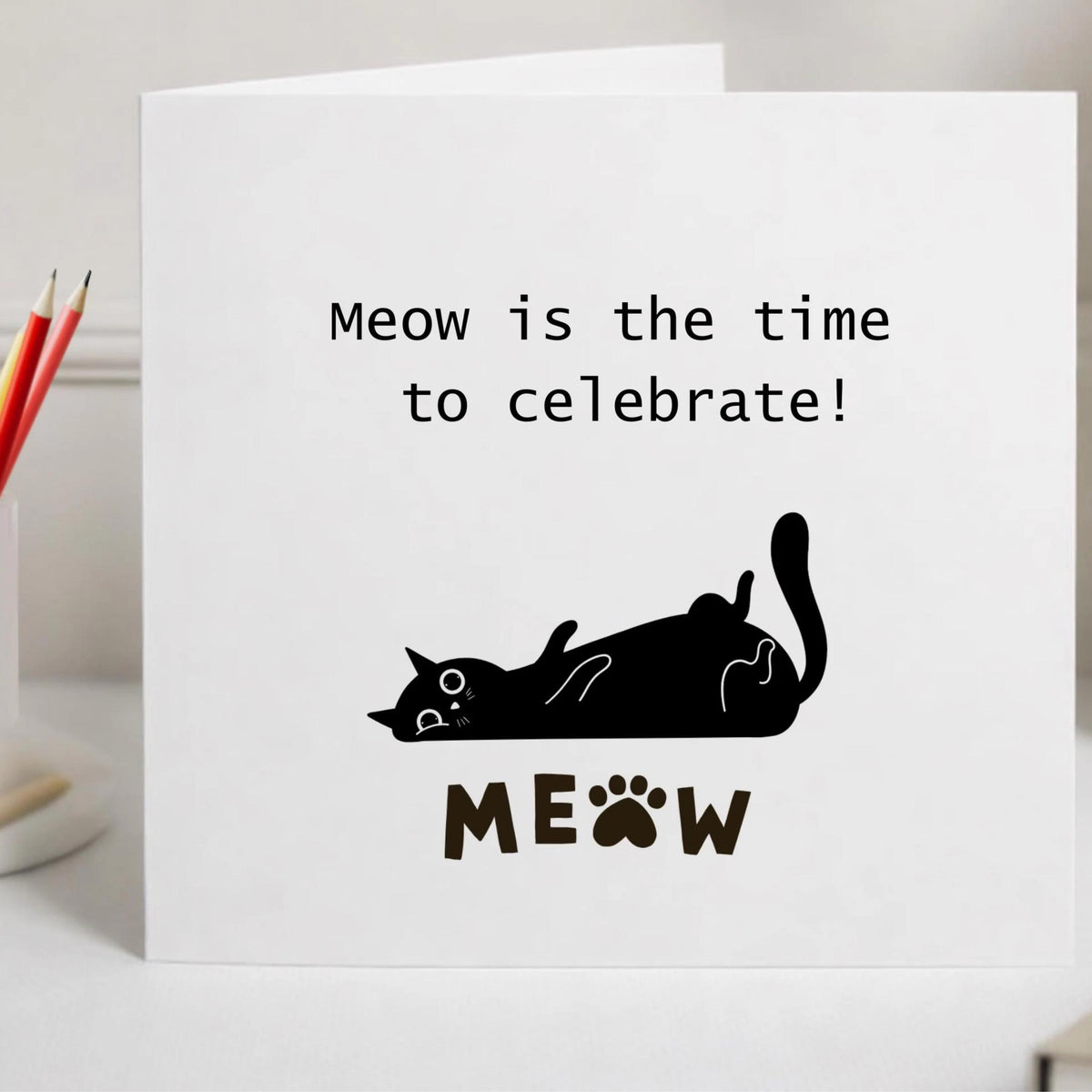 Personalized  gift, Notecard Funny birthday card, Cat lover stationery