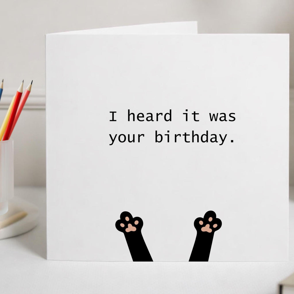 Black Cat cards | 6x6 Inch Square Greeting notecard | FSC Certified Paper | Funny card