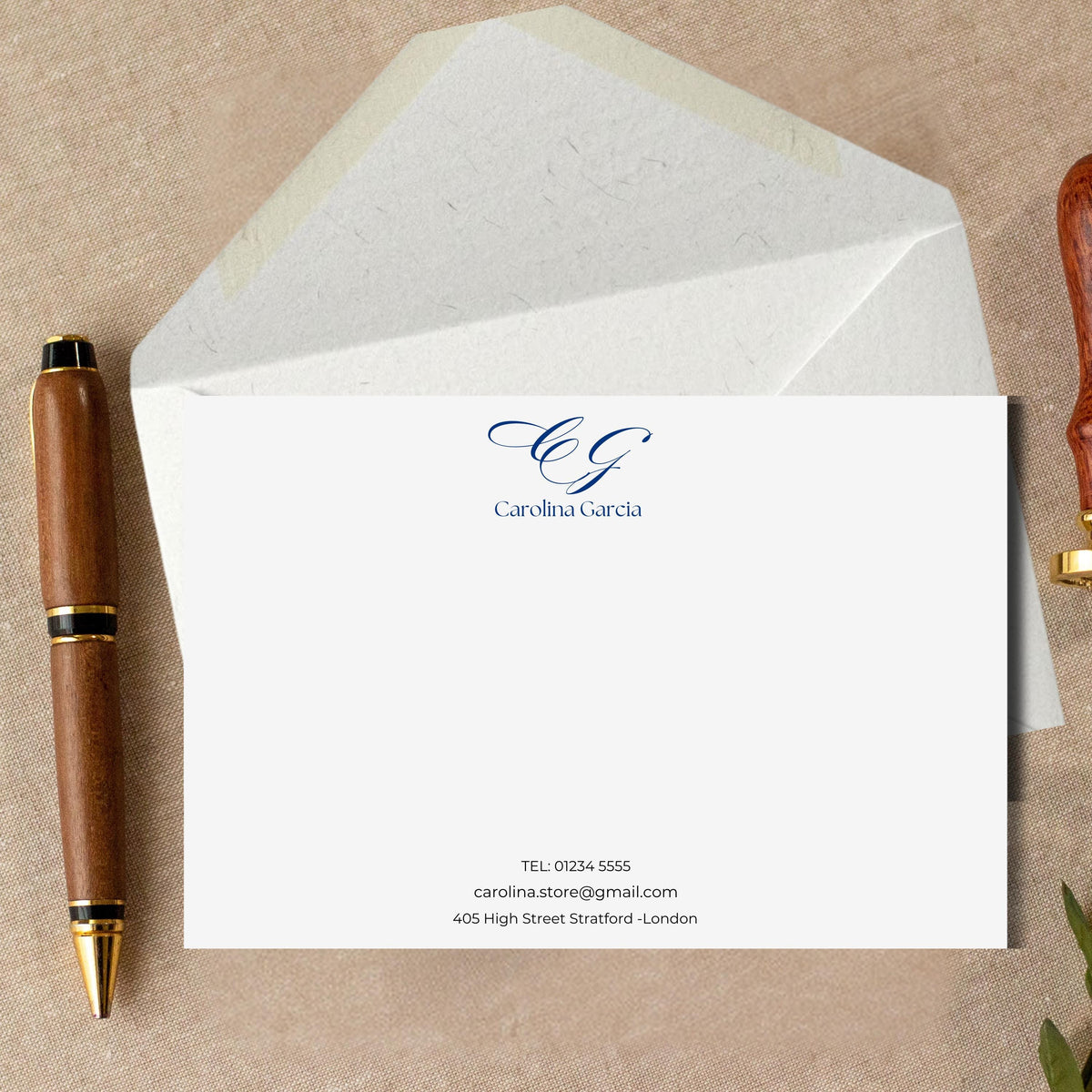 Personalized Feminine A6 Notecards | Monogram Stationery Set, Custom Initial Correspondence Cards