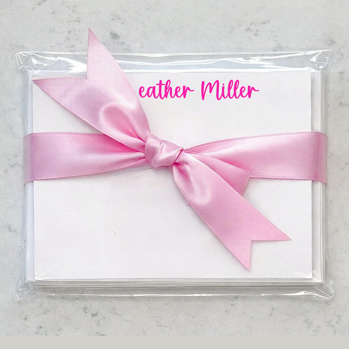 Personalized Feminine Cards | Custom Name A6 Notecards | Elegant Modern Font Stationery Set