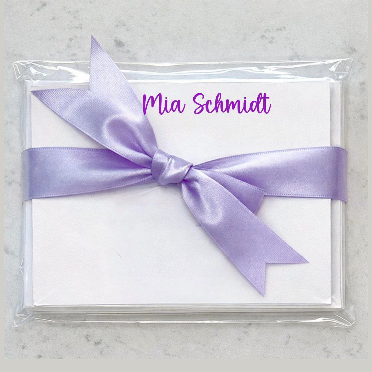 Personalized Feminine Cards | Custom Name A6 Notecards | Elegant Modern Font Stationery Set