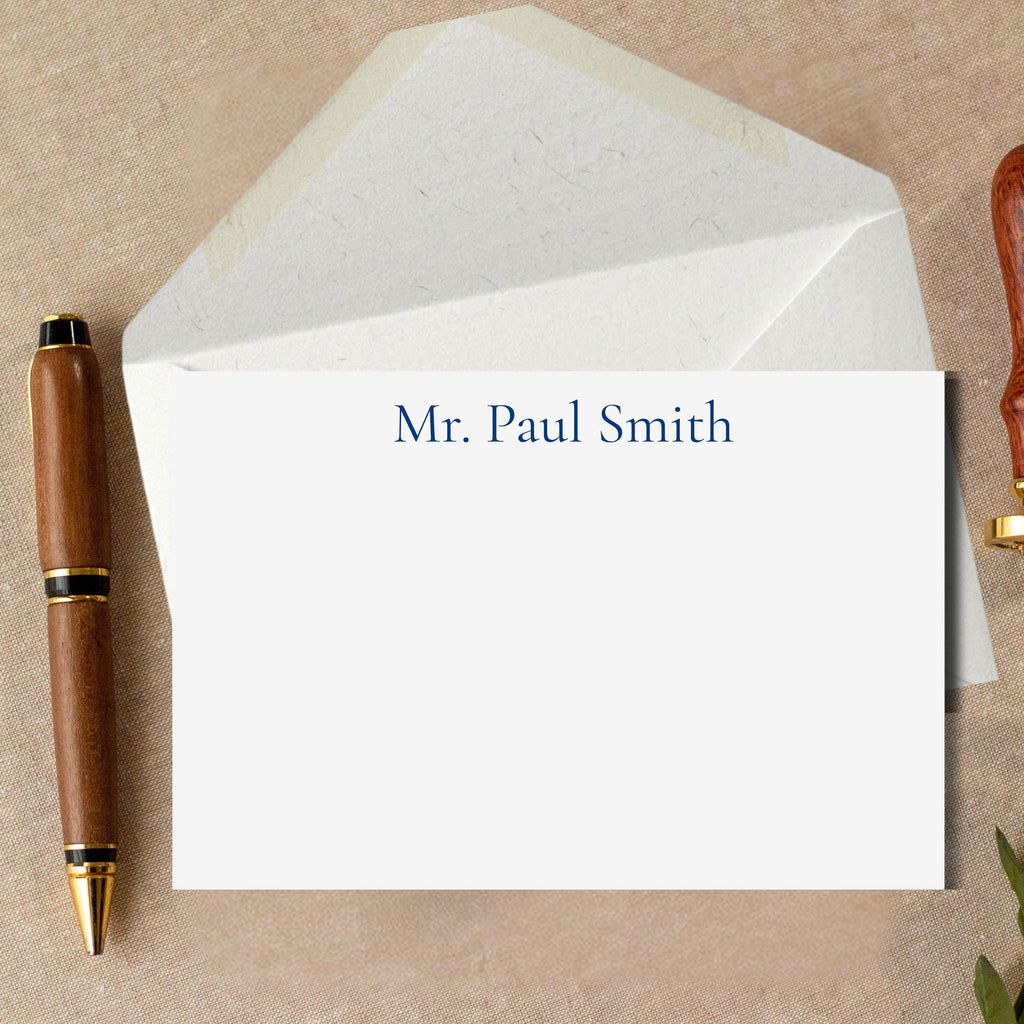 Personalized Men's Notecards ,6x6 Square ,Stationery Set , Custom Name Cards