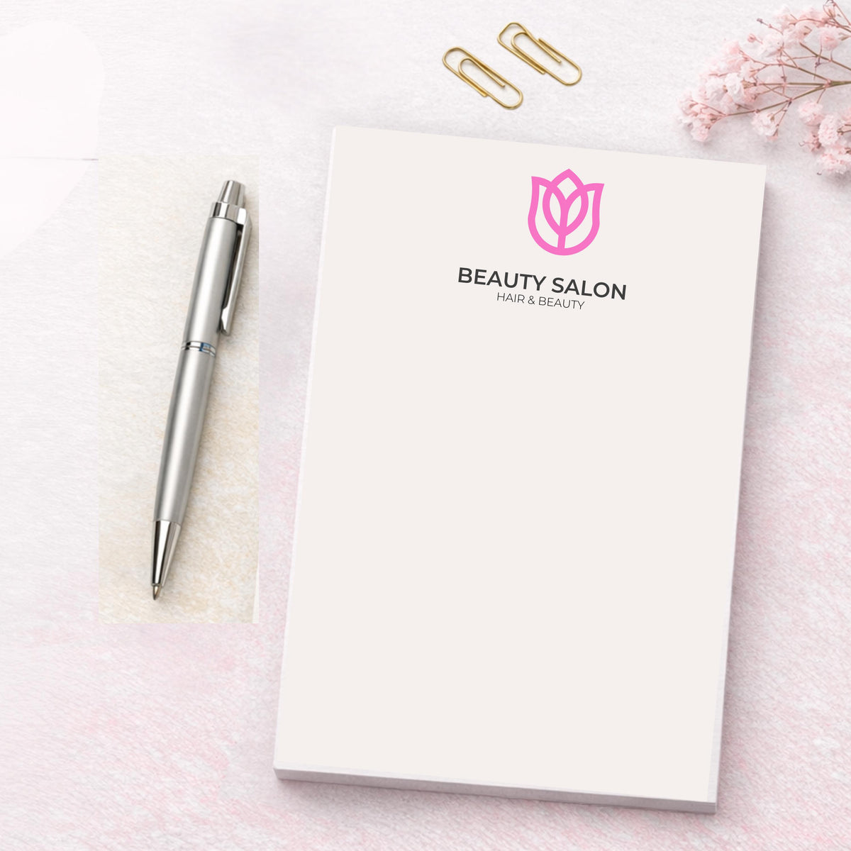 Personalized Hair Stylist Notepad | Custom Logo Salon Stationery, Client Notes Pad