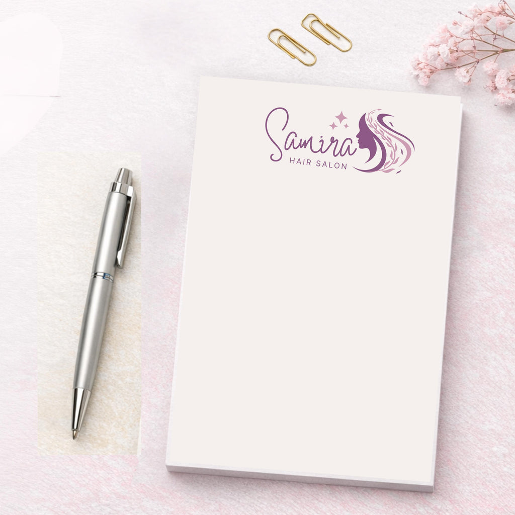 Personalized Hair Stylist Notepad | Custom Logo Salon Stationery, Client Notes Pad