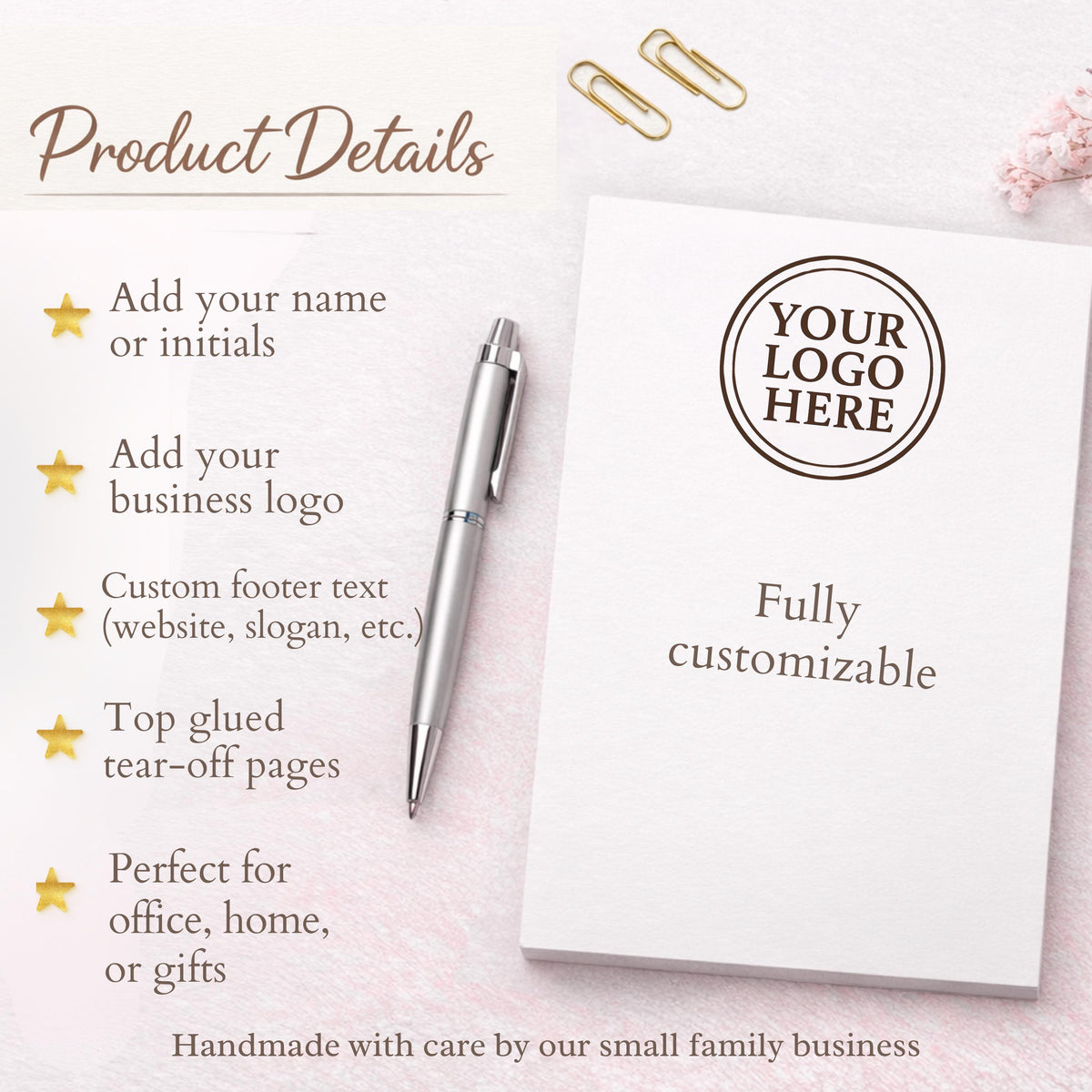 Personalized Hair Stylist Notepad | Custom Logo Salon Stationery, Client Notes Pad