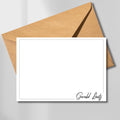 Personalised  Flat Note Card Set: Minimalist Stationery, Custom Name (A6 Size)