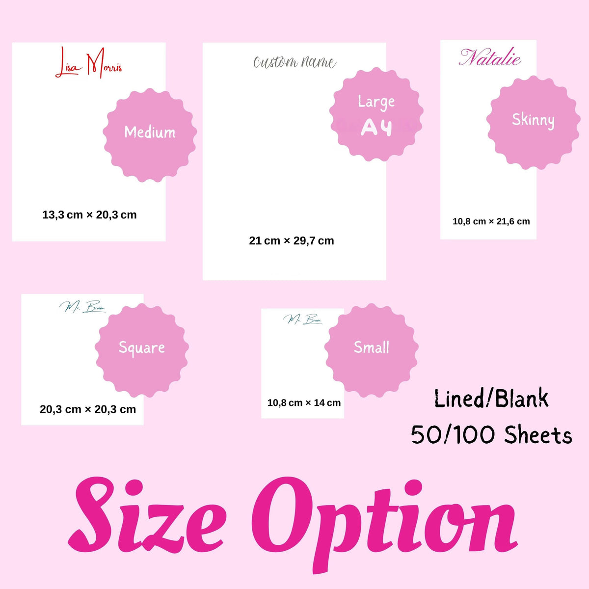 Personalized Notepad  – Custom Stationery  for Teachers, Co-workers, Corporate Gift, Bridesmaids, Holiday