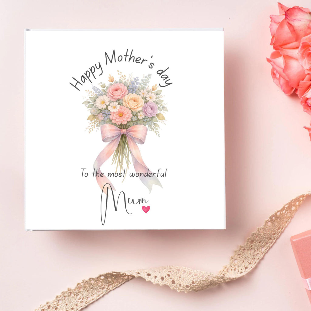 Watercolor Mother's Day Card for Mum | Square notecard with Envelope | Bouquet e Floral