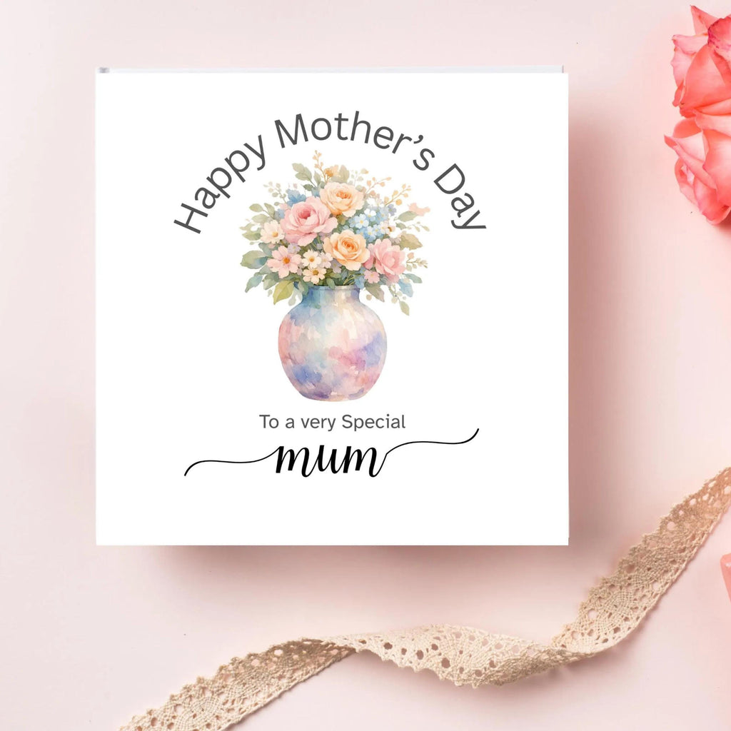 Mother's day card, Personalized Notecard, with Envelope, watercolor Floral