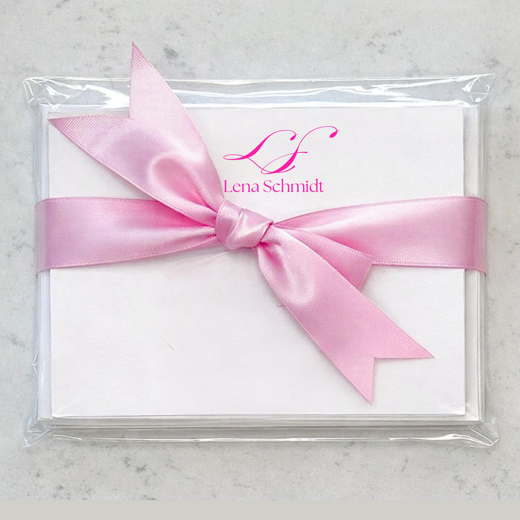 Personalized Feminine A6 Notecards | Monogram Stationery Set, Custom Initial Correspondence Cards