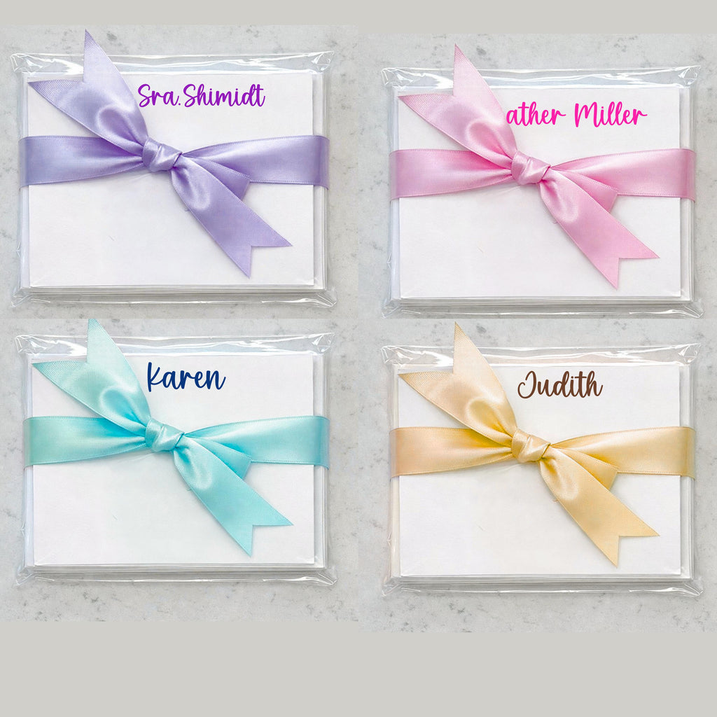 Personalized Feminine Cards | Custom Name A6 Notecards | Elegant Modern Font Stationery Set