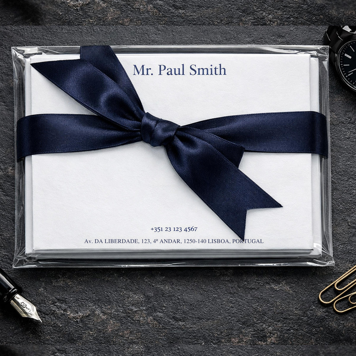 Personalized Men's Notecards ,6x6 Square ,Stationery Set , Custom Name Cards