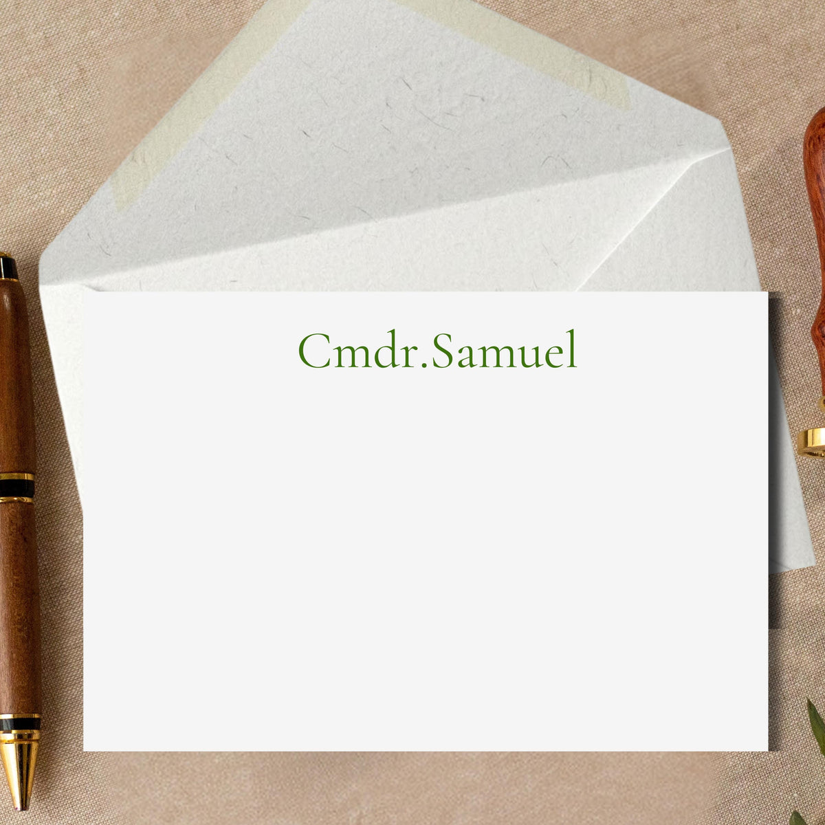 Personalized Men's Notecards ,6x6 Square ,Stationery Set , Custom Name Cards