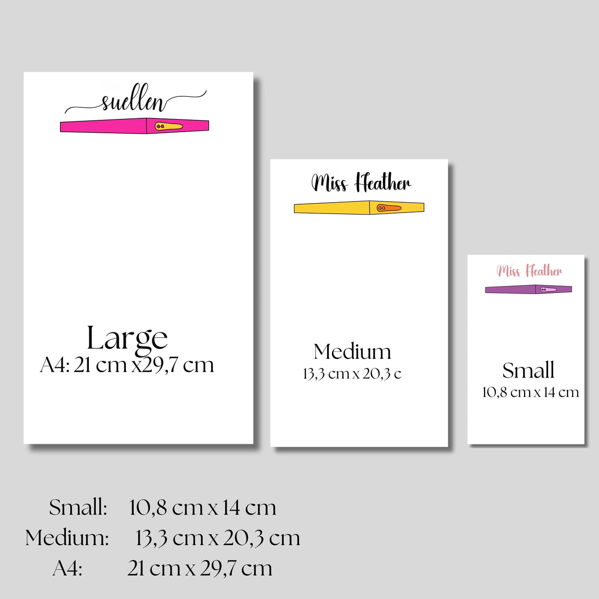 Personalized Teacher appreciation Notepad, Custom Flair Pen Design, Handmade Stationery