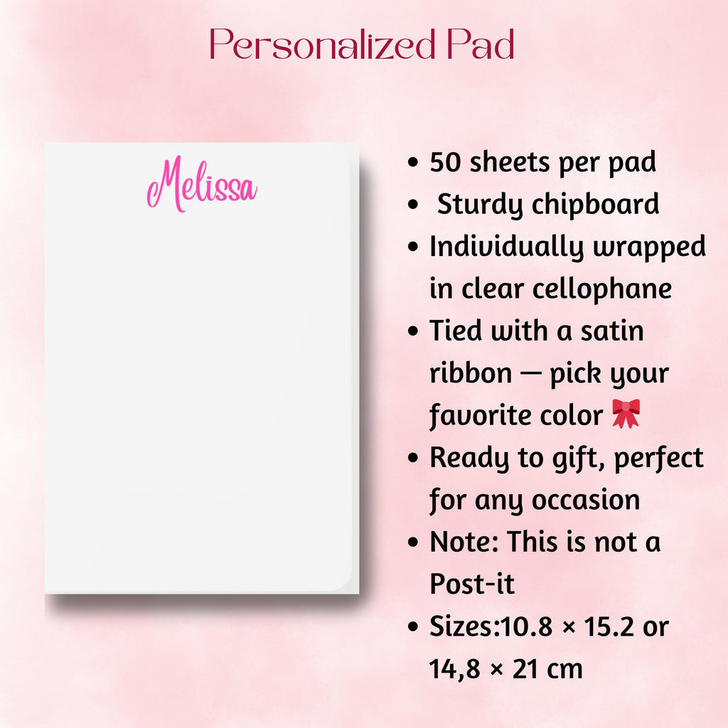 Personalized Notepads | Gift for Bridesmaids, Hen Party, Engagement, Birthday & Party Favors