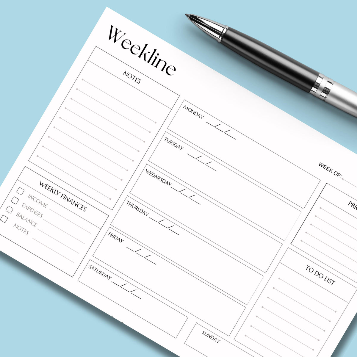 Weekly  Planner, To-Do List Desk Pad, Simple A4 Planner