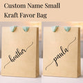Personalized Kraft Favor Bags with Ribbon, Custom Wedding Party Favors